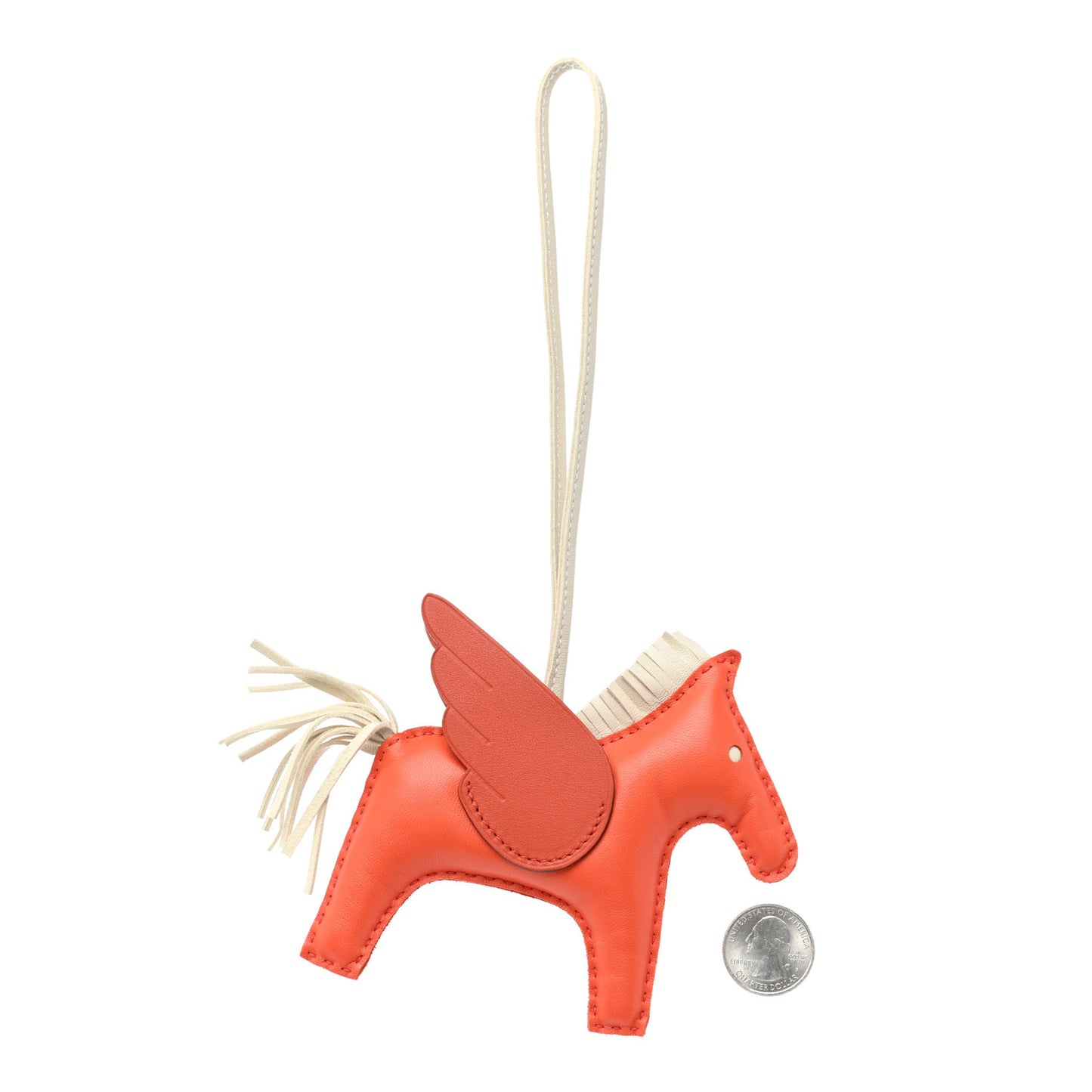Milo Lambskin Grigri Rodeo Pegase Horse Bag Charm PM Orange Poppy Craie Terre Battue