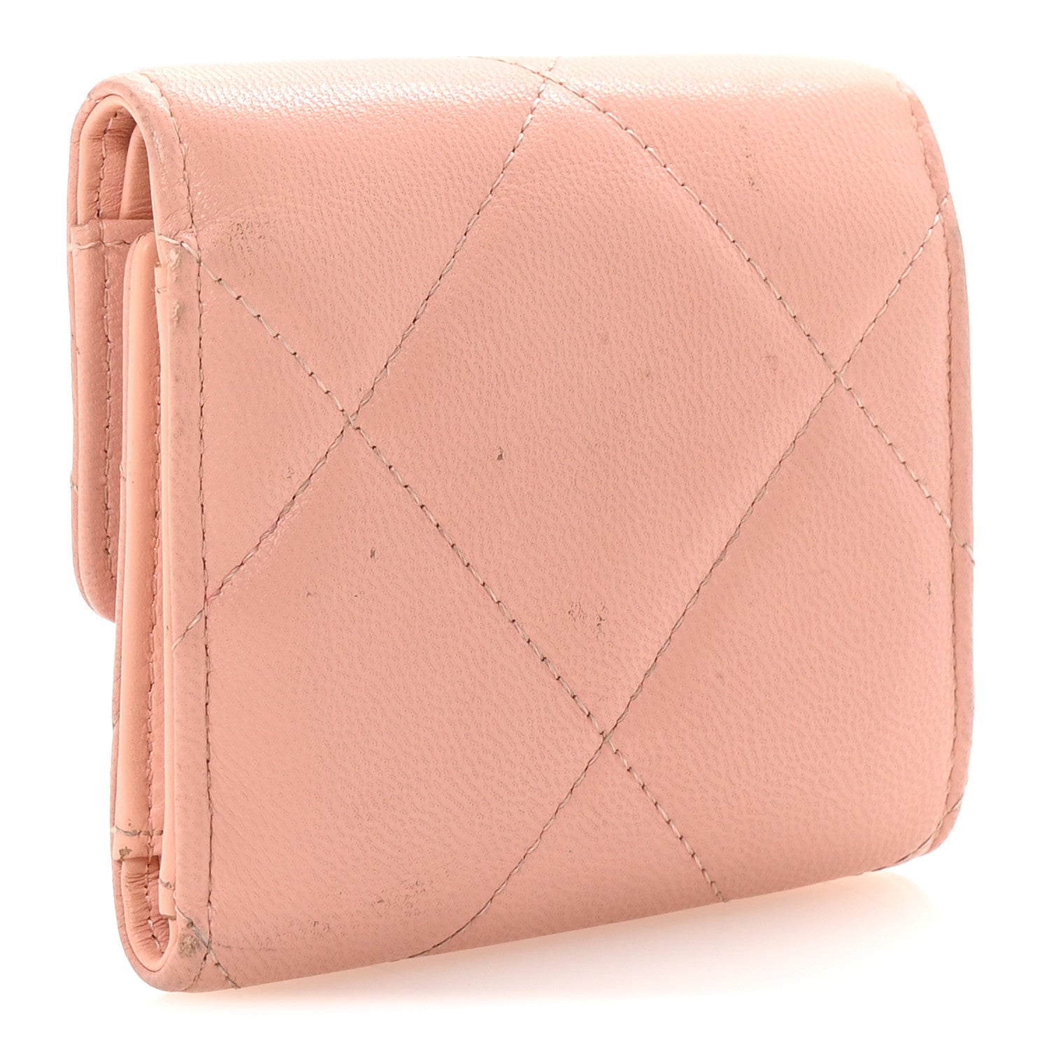 Chanel Goatskin Quilted Chanel 19 Small Flap Wallet Pink 3 of 8
