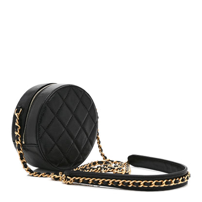 Chanel Goatskin Quilted Chanel 19 Round Clutch With Chain Black Black 3 of 11