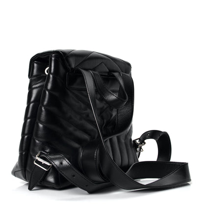 Saint Laurent Calfskin Y Quilted Monogram Small Loulou Backpack Black 2 of 4