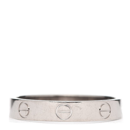 Cartier 18K White Gold 3.5mm LOVE Wedding Band Ring 57 8 3 of 5