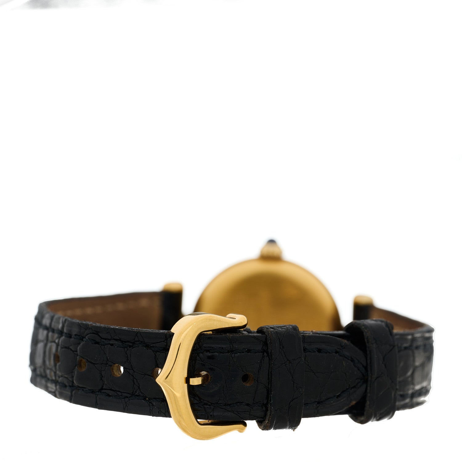 Cartier Sterling Silver Vermeil Alligator 24mm Must de Colisee Quartz Watch 3 of 4