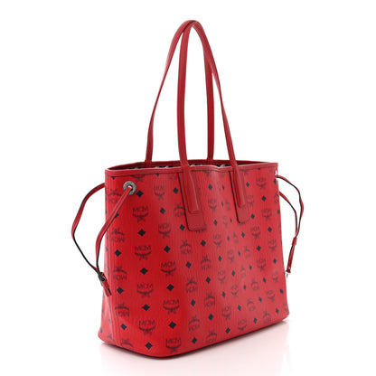 MCM Visetos Medium Liz Reversible Shopper Tote Candy Red 4 of 20