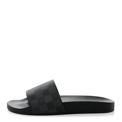 Louis Vuitton Rubber Damier Mens Waterfront Mules 7.5 Black 1 of 8