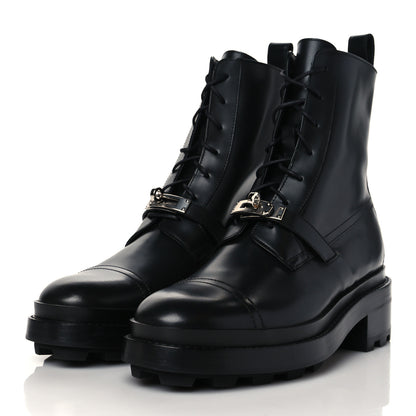 Hermes Glossed Calfskin Funk Ankle Boots 39 Black 5 of 16
