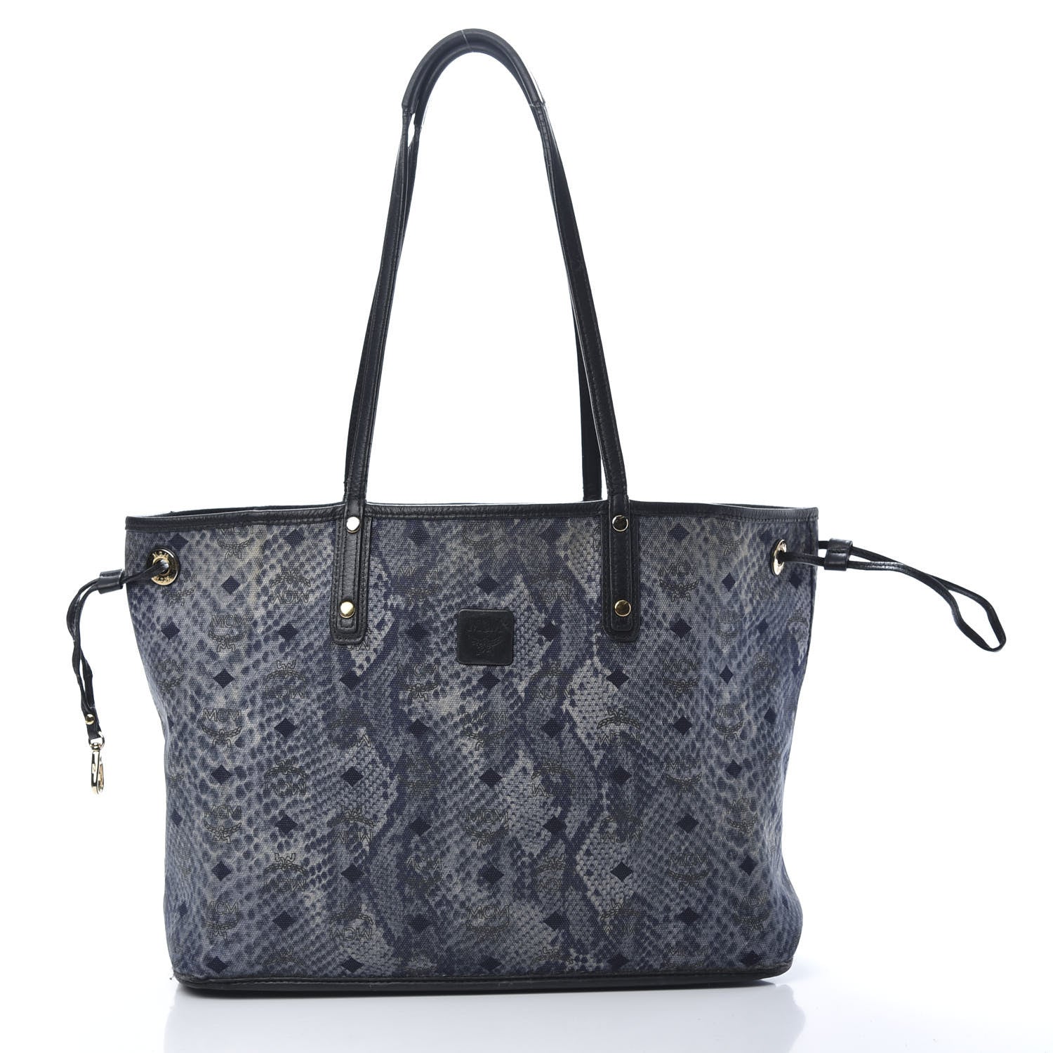 MCM Visetos Medium Reversible Shopper Tote Black 3 of 23