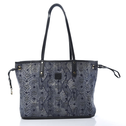 MCM Visetos Medium Reversible Shopper Tote Black 3 of 23
