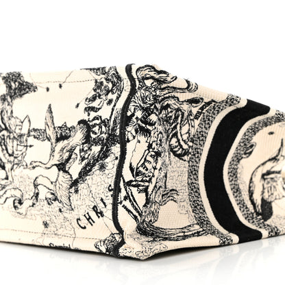 Christian Dior Canvas Embroidered Small Zodiac Toile De Jouy Book Tote Latte 9 of 10