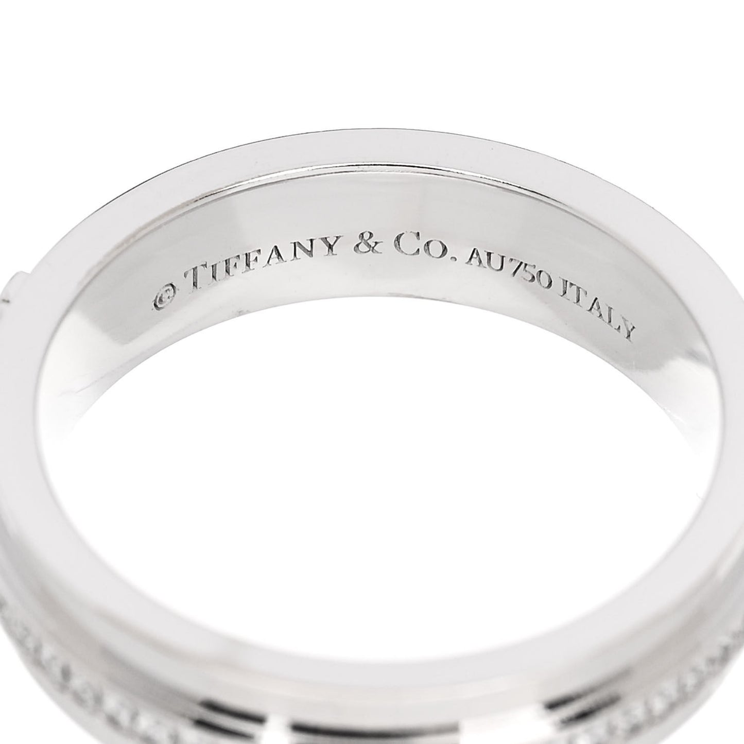 18K White Gold Diamond Narrow T Two Ring 47 4
