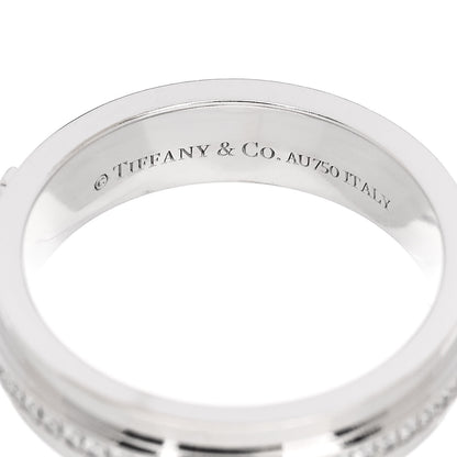 Tiffany 18K White Gold Diamond Narrow T Two Ring 47 4 4 of 5