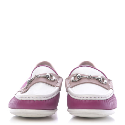 Gucci Calfskin Horsebit Multicolor Loafers 36.5 Magenta Pink White 2 of 10