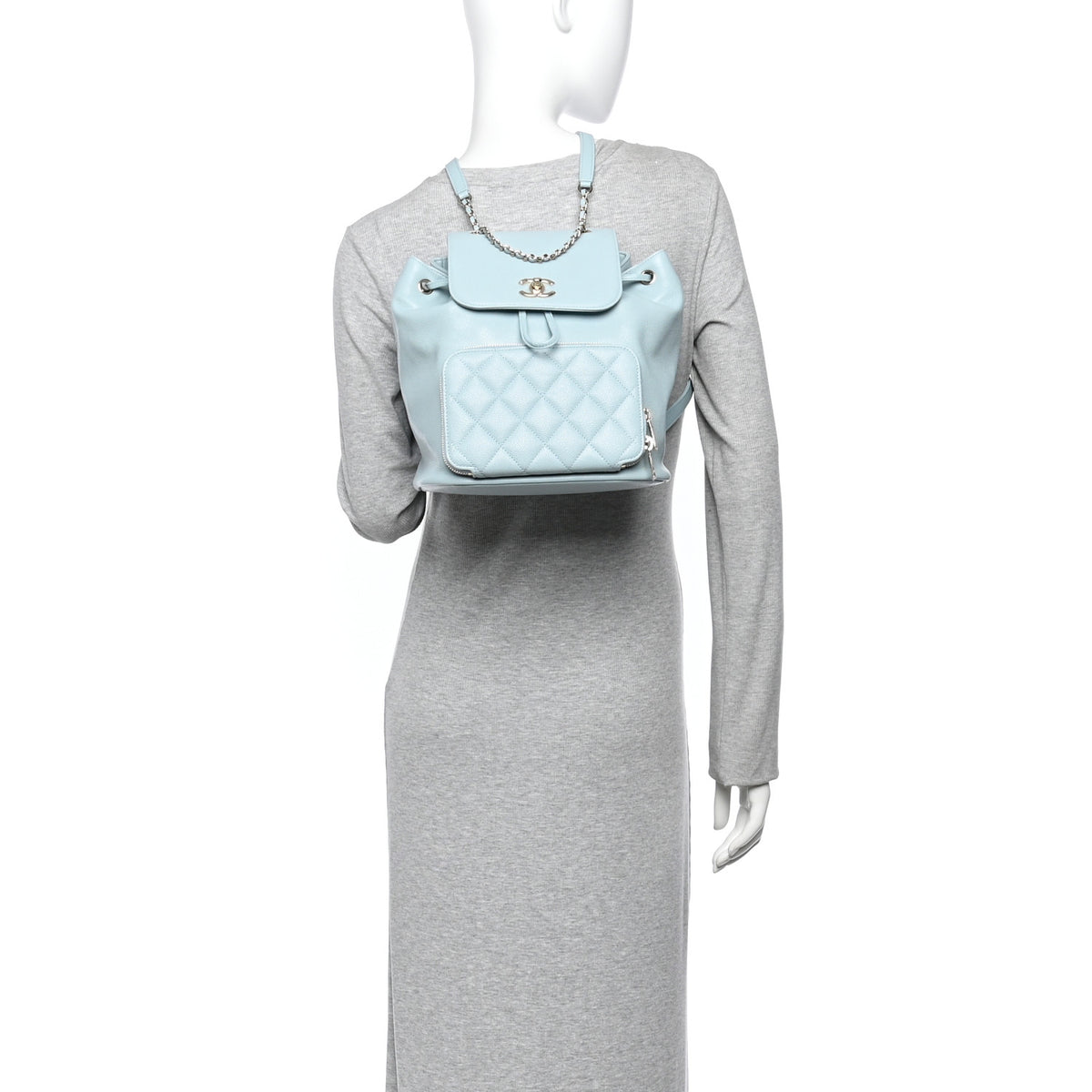 Chanel Caviar Quilted Business Affinity Backpack Light Blue 2 of 10
