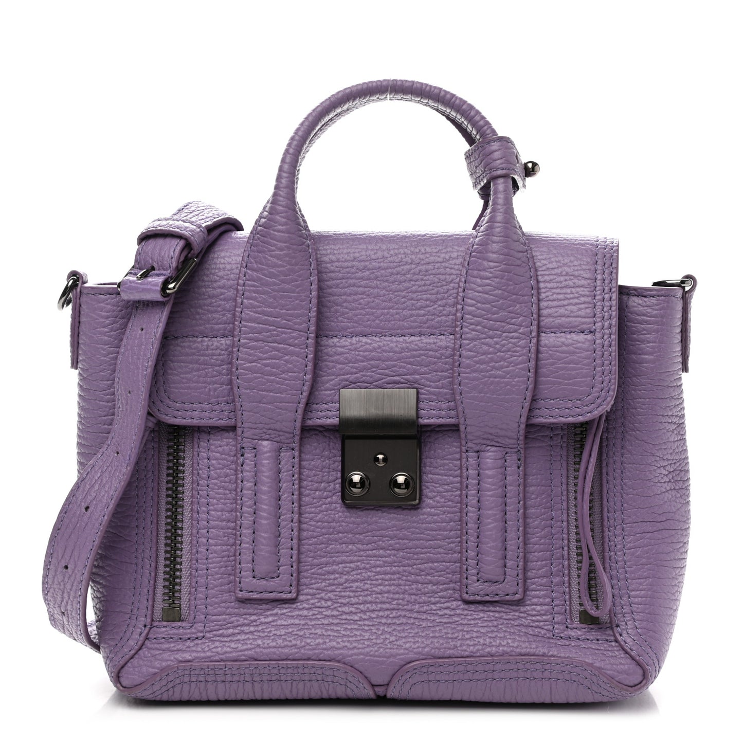 Textured Calfskin Mini Pashli Satchel Violet