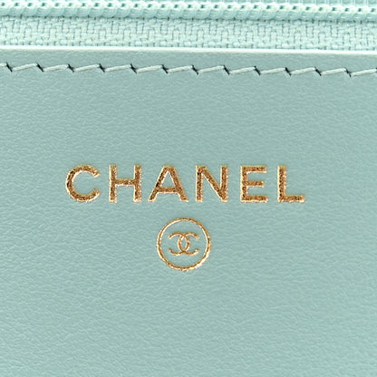 Chanel Caviar Quilted Boy Wallet On Chain WOC Light Blue 6 of 13