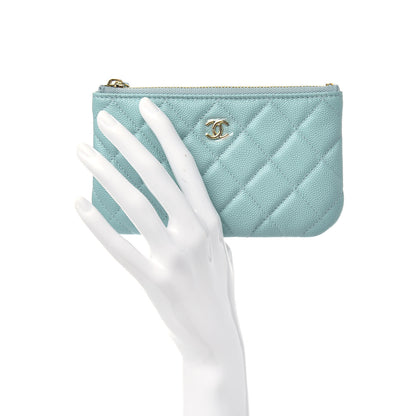 Chanel Caviar Quilted Small Cosmetic Case Light Blue 2 of 6