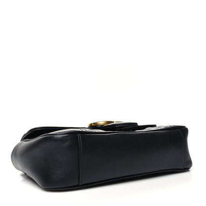 Gucci Calfskin Matelasse Mini GG Marmont Shoulder Bag Black 4 of 12