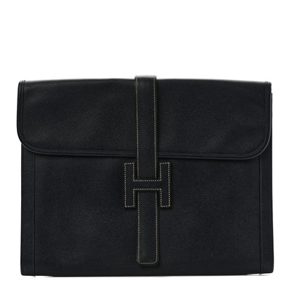 Hermes Courchevel Jige GM Clutch Indigo 2 of 18