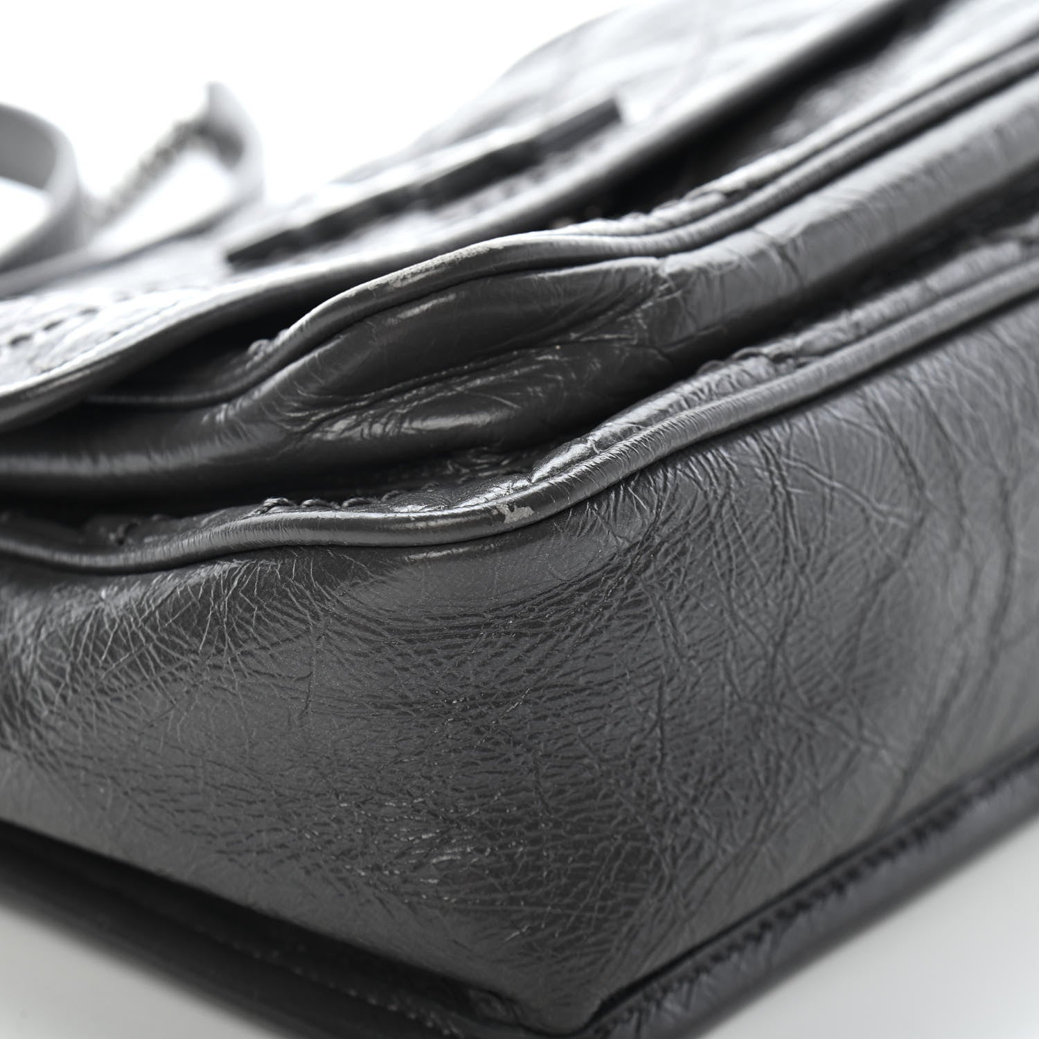 Saint Laurent Crinkled Calfskin Matelasse Monogram Baby Niki Chain Satchel Storm 10 of 14