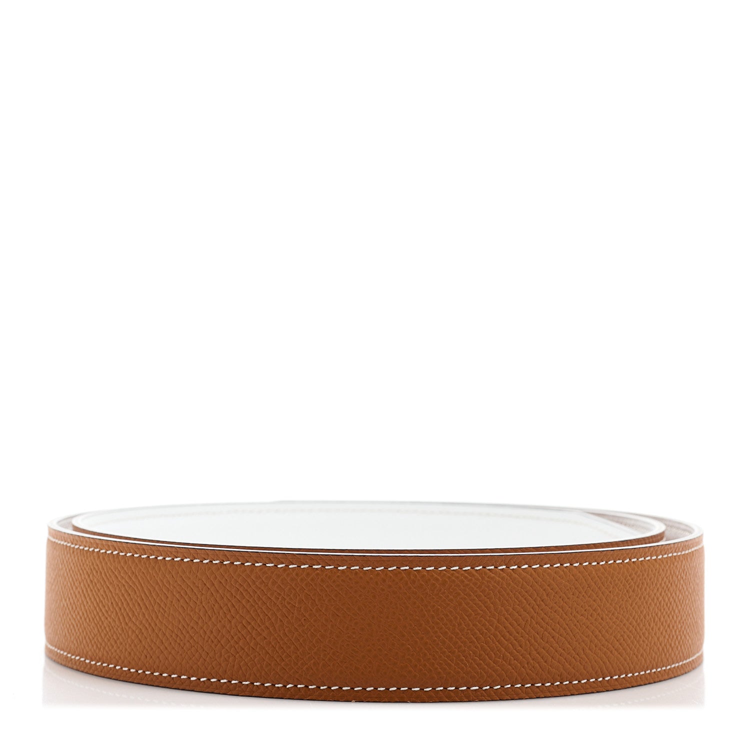 Hermes Swift Epsom 32mm Belt Strap 100 40 Gold White 2 of 6