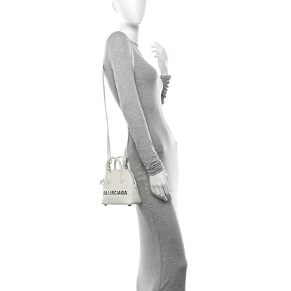 Balenciaga Grained Calfskin XXS Ville Top Handle Bag White Black 2 of 13