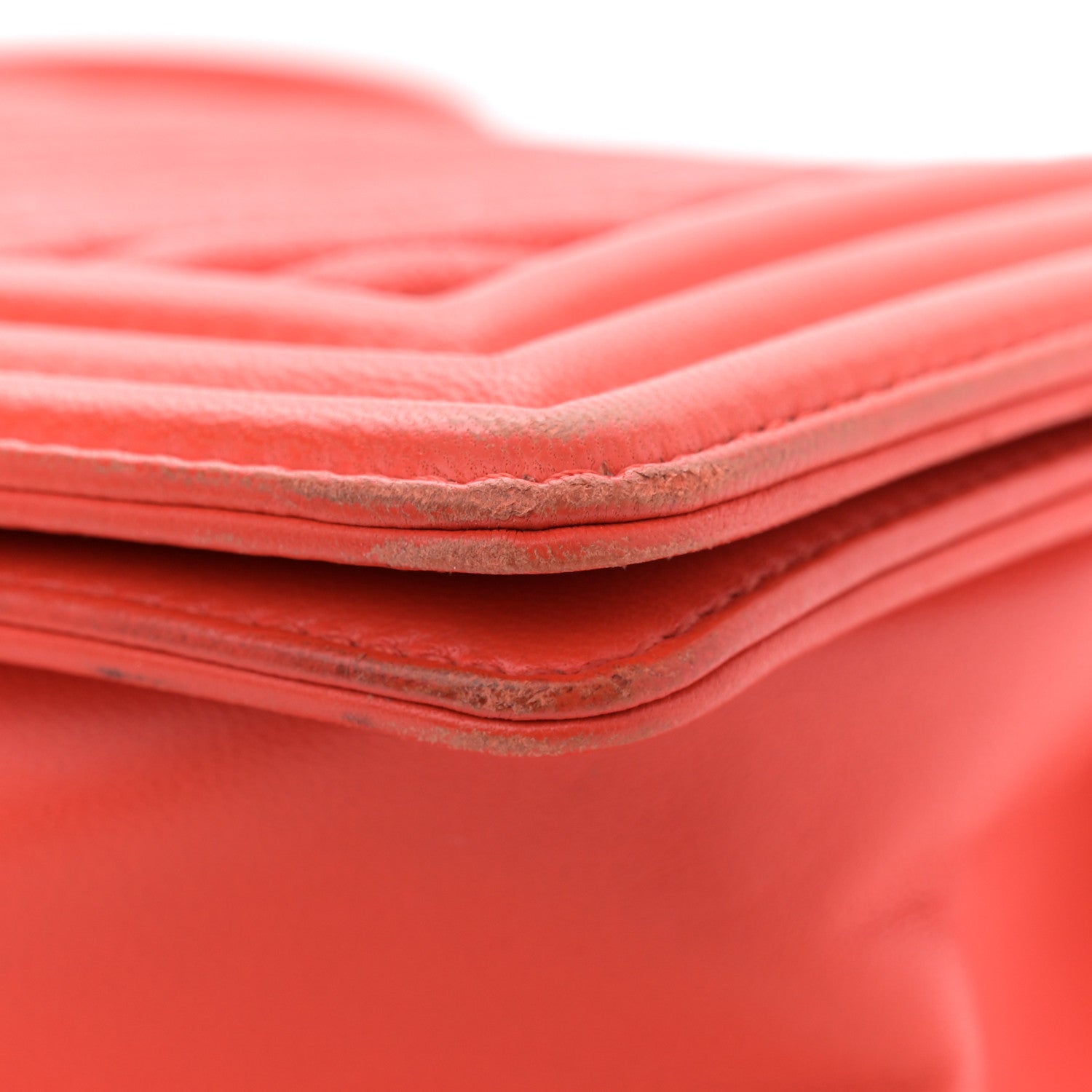 Chanel Wrinkled Lambskin Chevron Quilted Medium Boy Flap Orange 10 of 13