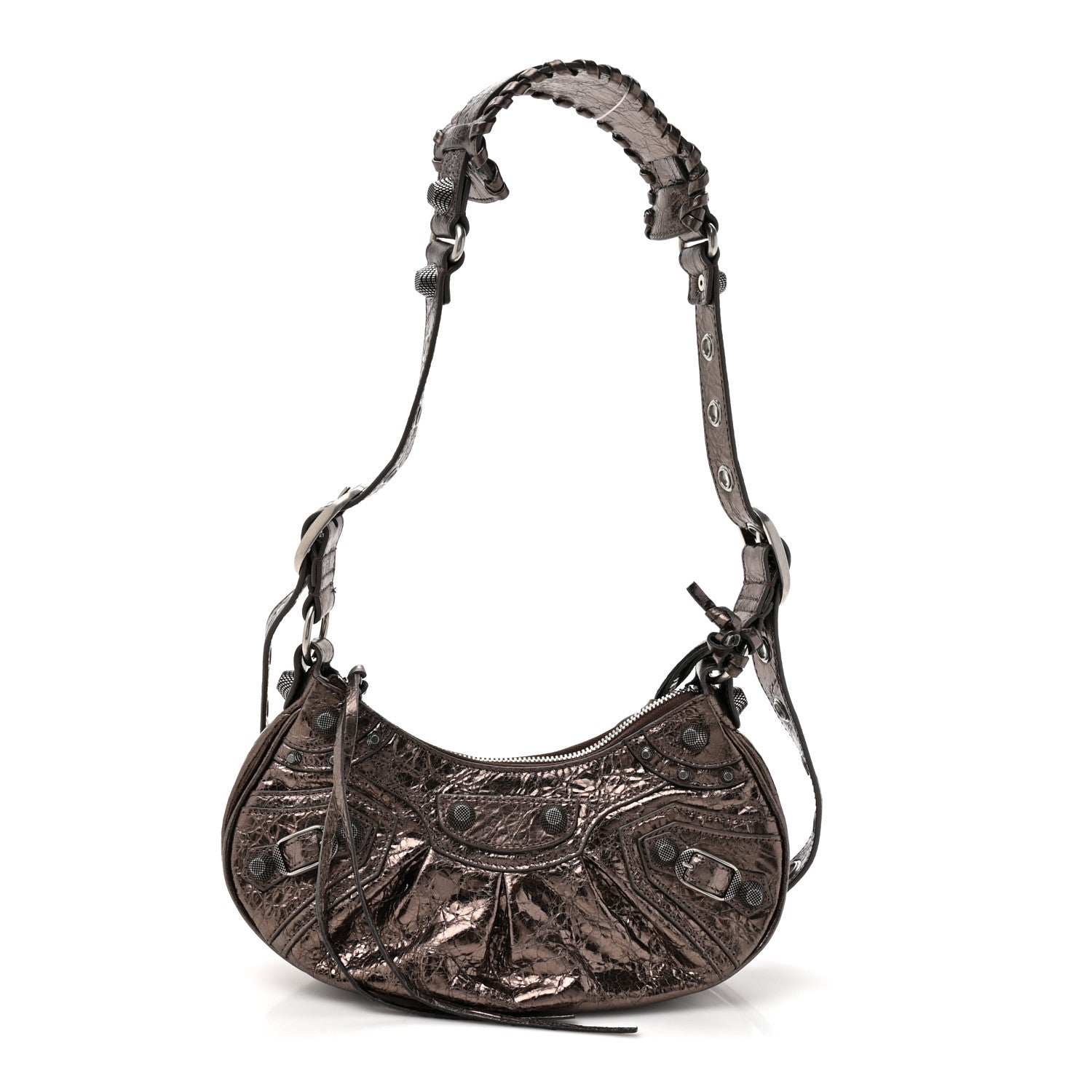 Balenciaga Metallic Agneau Arena Le Cagole Shoulder Bag XS Dark Bronze 1 of 11