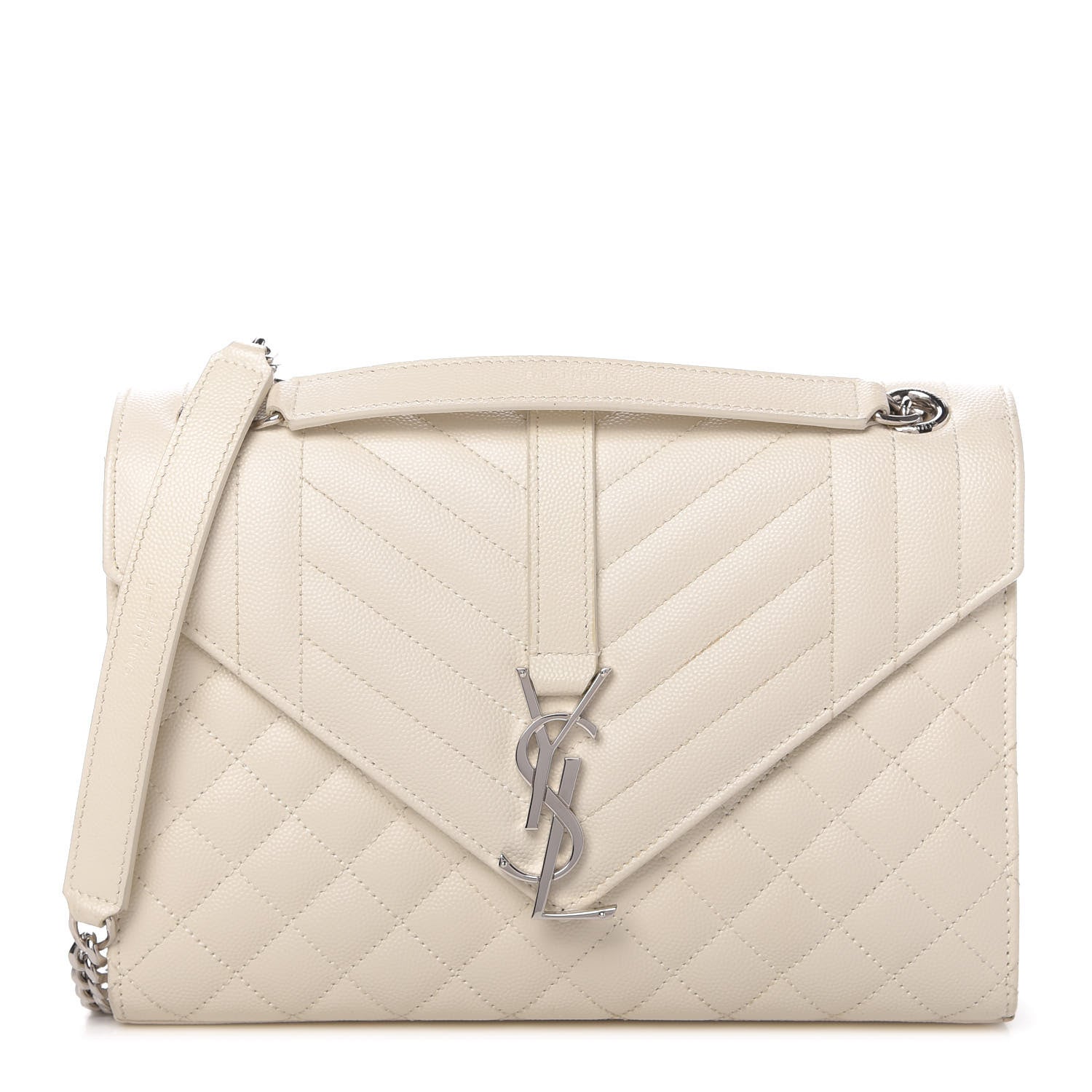Saint Laurent Grain De Poudre Textured Mixed Matelasse Medium Triquilt Monogram Satchel Porcellana 1 of 10