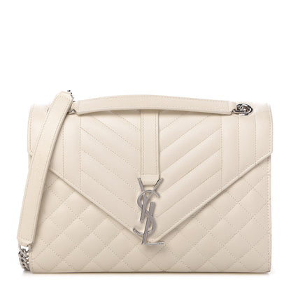 Saint Laurent Grain De Poudre Textured Mixed Matelasse Medium Triquilt Monogram Satchel Porcellana 1 of 10