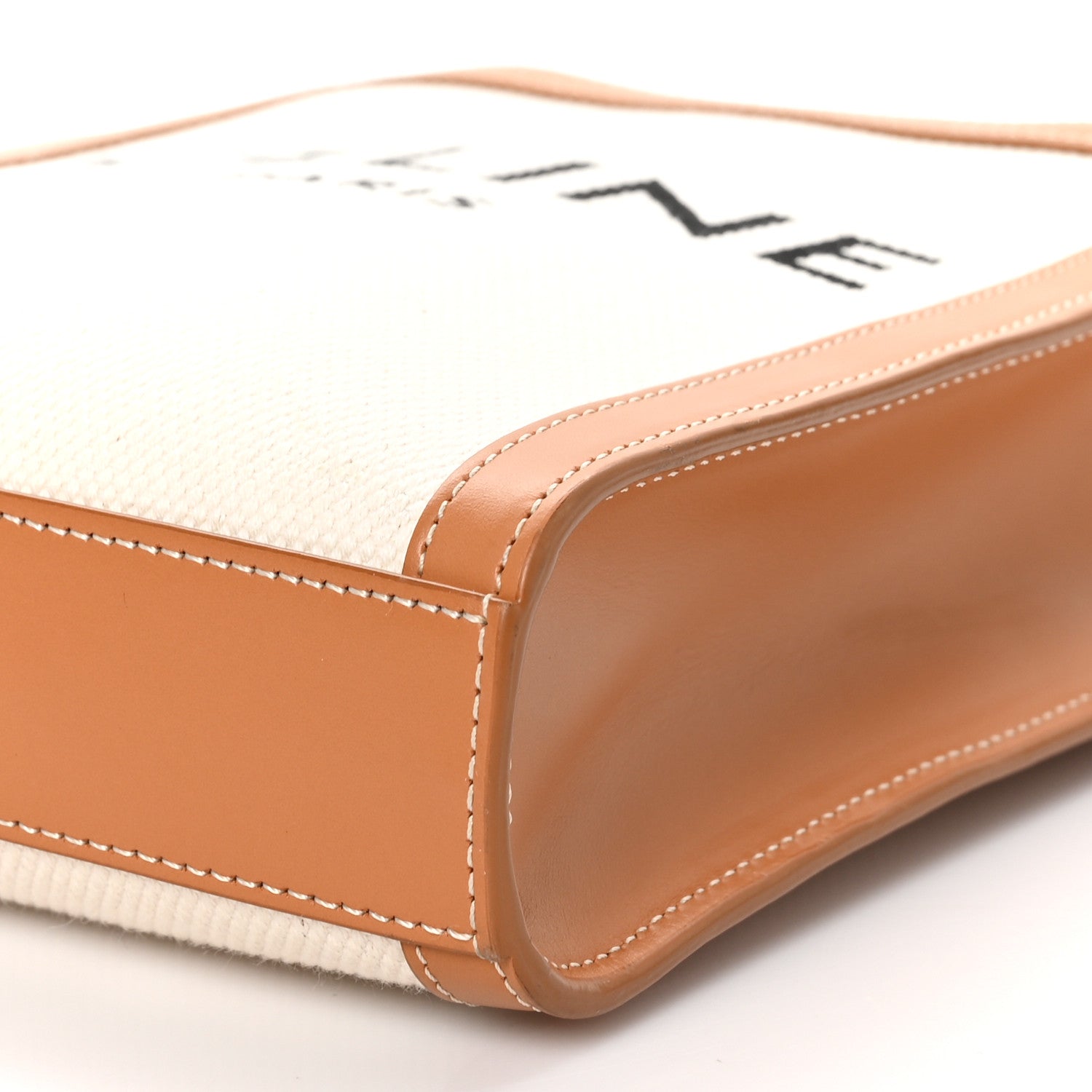 Celine Canvas Calfskin Mini Vertical Cabas Natural Tan 8 of 8