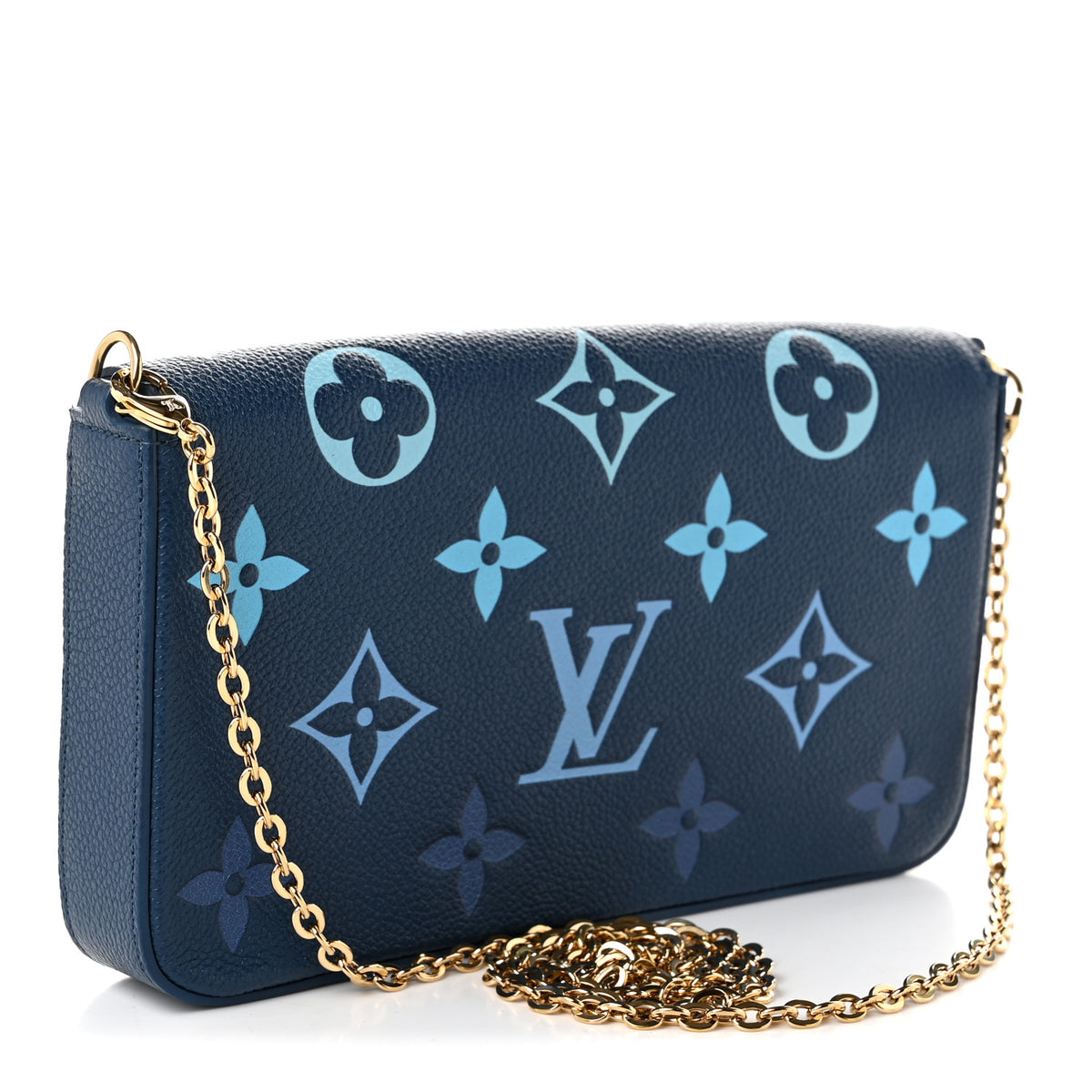 Louis Vuitton Empreinte Monogram Giant Felicie Pochette Chain Wallet Gradient Blue 4 of 11