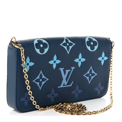 Louis Vuitton Empreinte Monogram Giant Felicie Pochette Chain Wallet Gradient Blue 4 of 11