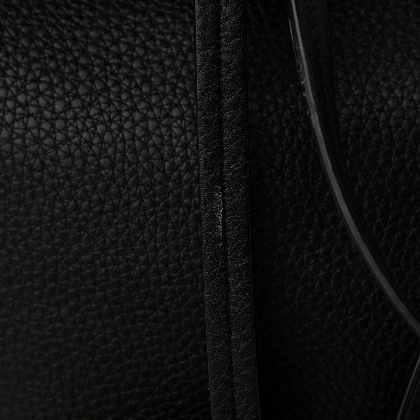 Grained Calfskin Rockstud Shoulder Tote Black
