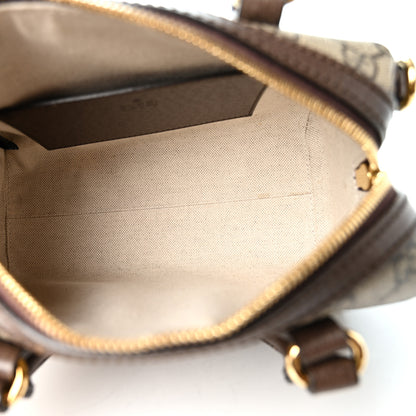 Gucci GG Supreme Monogram Textured Dollar Calfskin Web Mini Ophidia Top Handle Bag Beige Ebony New Acero 5 of 10