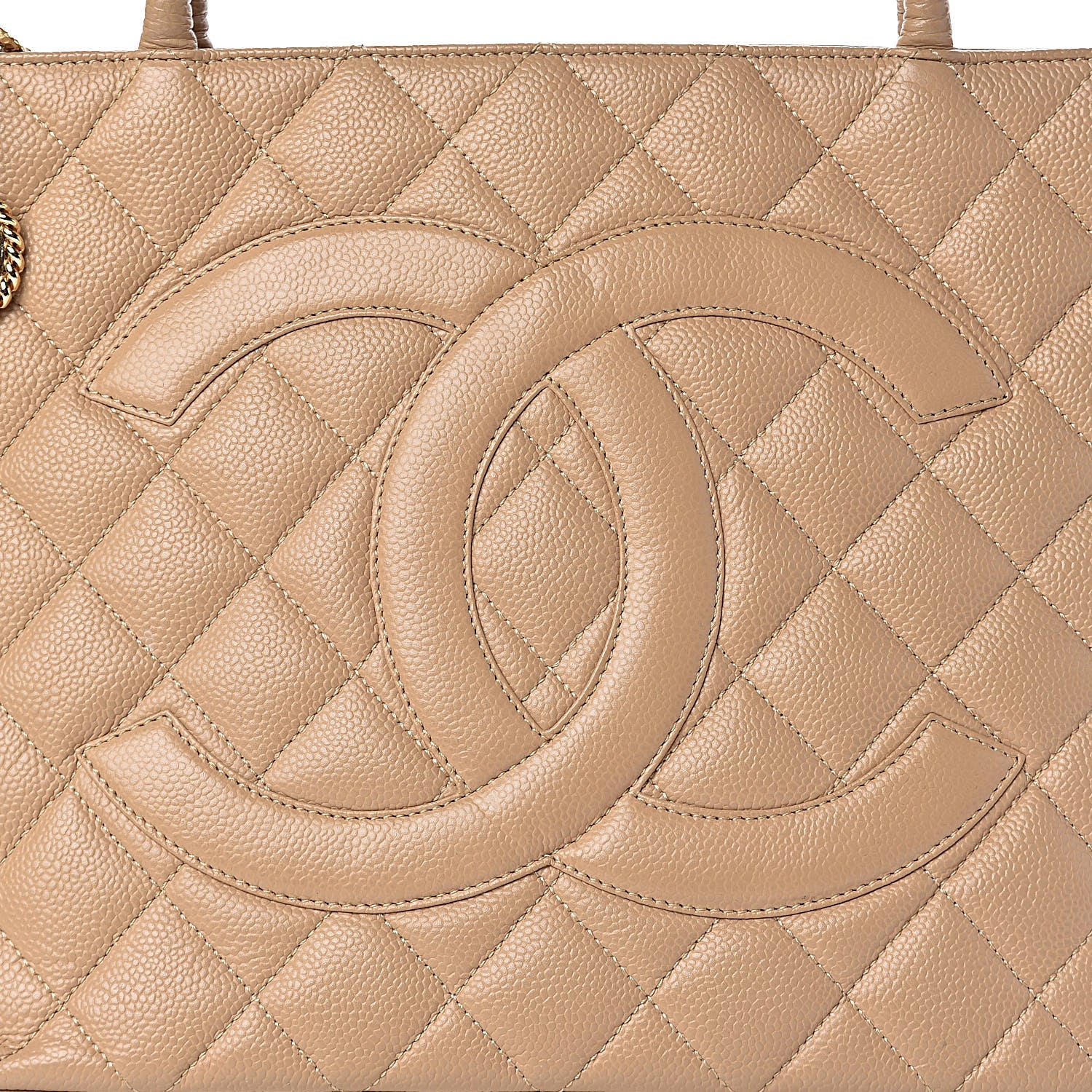 Chanel Caviar Quilted Medallion Tote Beige 21 of 21