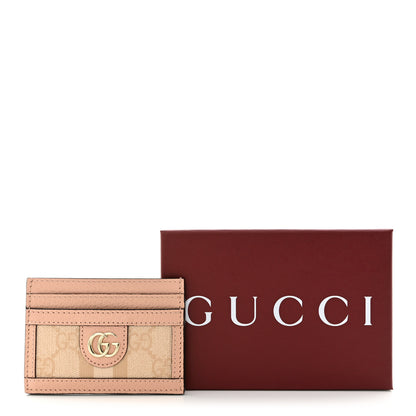 Gucci Monogram Textured Dollar Calfskin Web Ophidia Card Holder Cloche Rose Pink 7 of 7