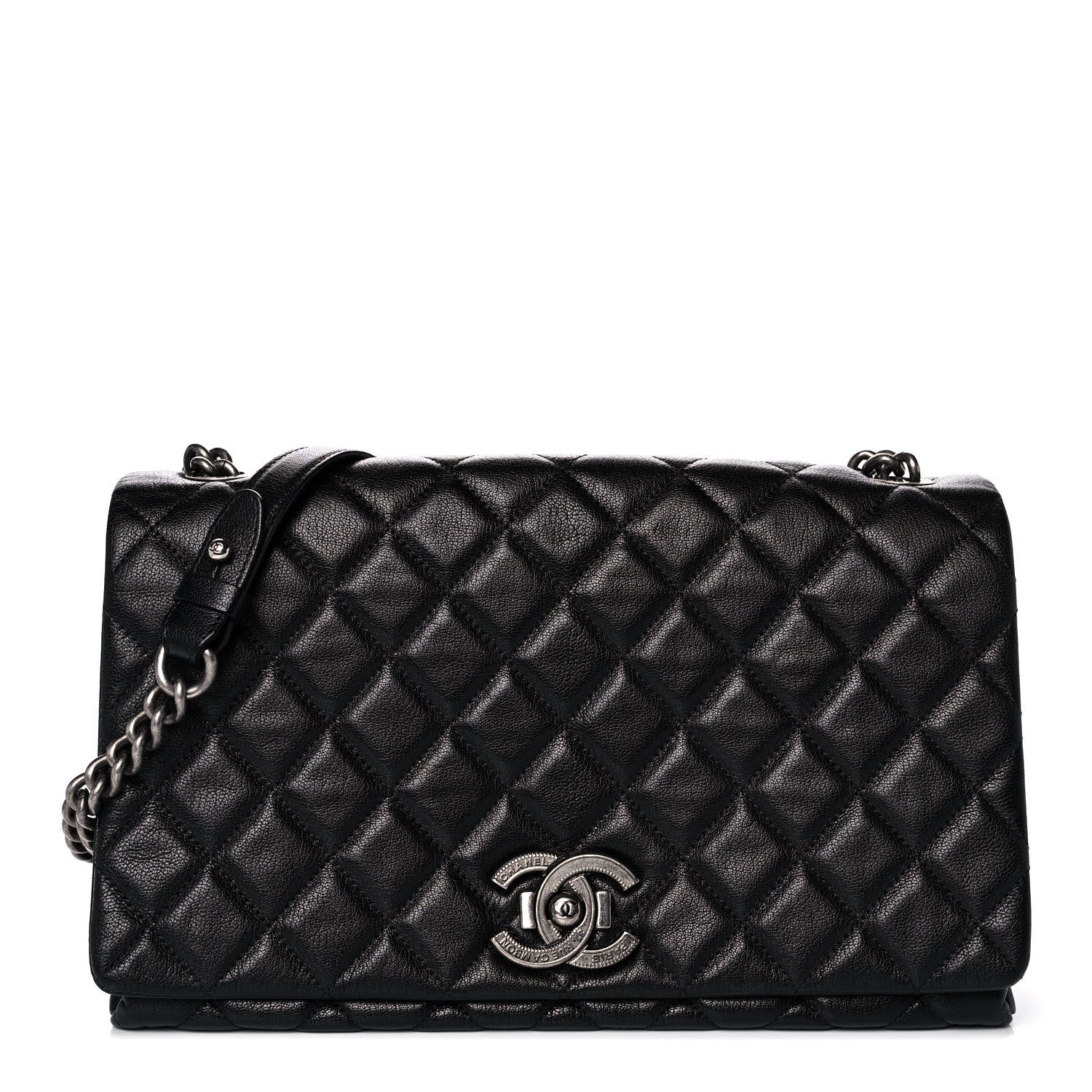 Chanel Goatskin Quilted Large City Rock Flap Black 1 of 11