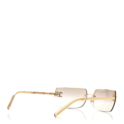 Chanel Crystal CC Logo Sunglasses 4104-B Gold 2 of 5