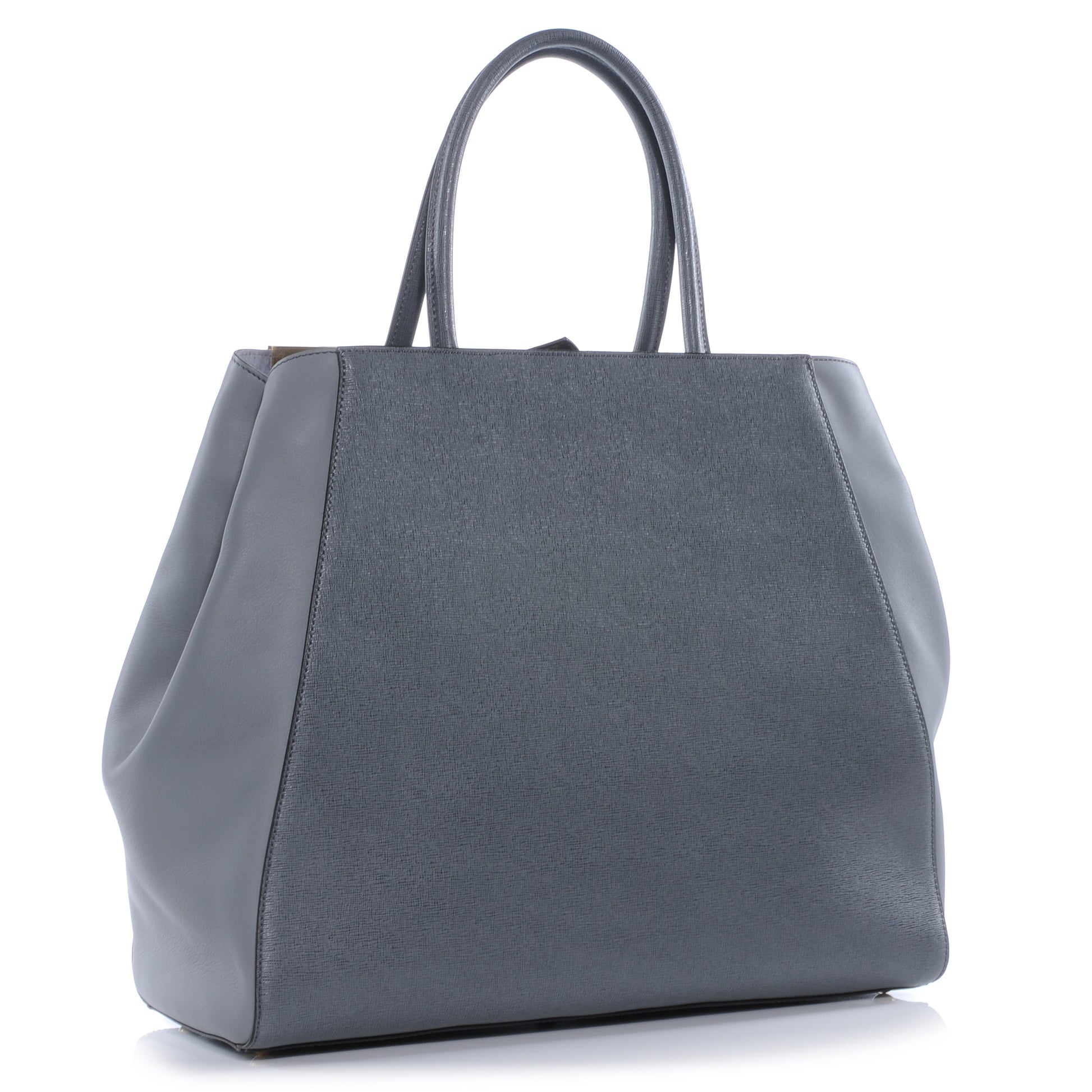 Fendi Vitello Elite Large 2Jours Tote Grigio Grigio Chiaro 3 of 9