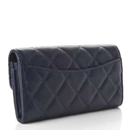 Chanel Caviar Quilted Medium Flap Wallet Blue 3 of 11