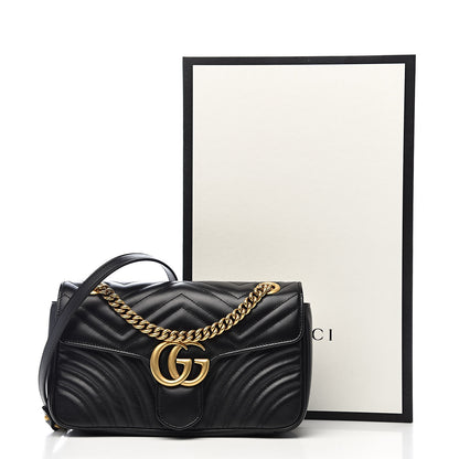 Gucci Calfskin Matelasse Small GG Marmont Shoulder Bag Black 11 of 11