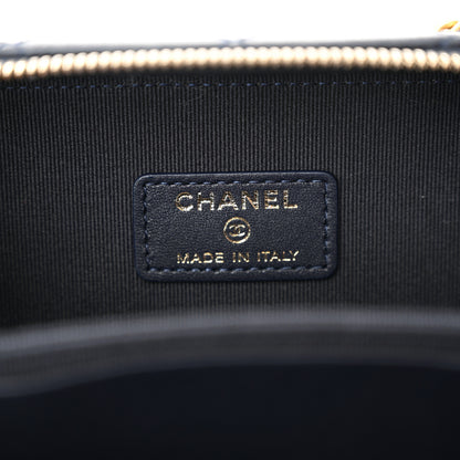 Chanel Lambskin Quilted Chain Top Handle Vanity Case Blue 6 of 12