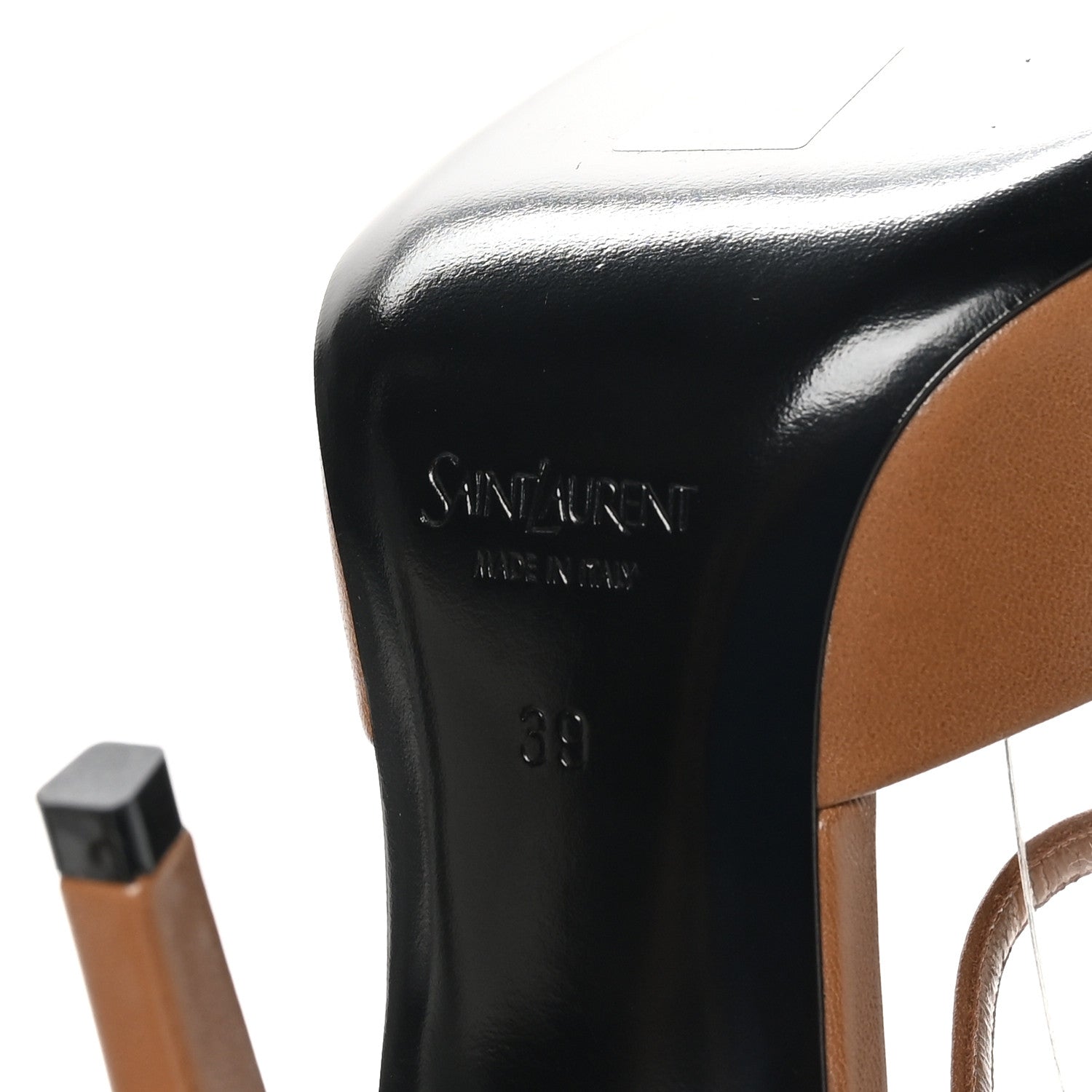 Saint Laurent Smooth Calfskin La Scandale 110 Sandals 39 Dark Macadamia 7 of 9