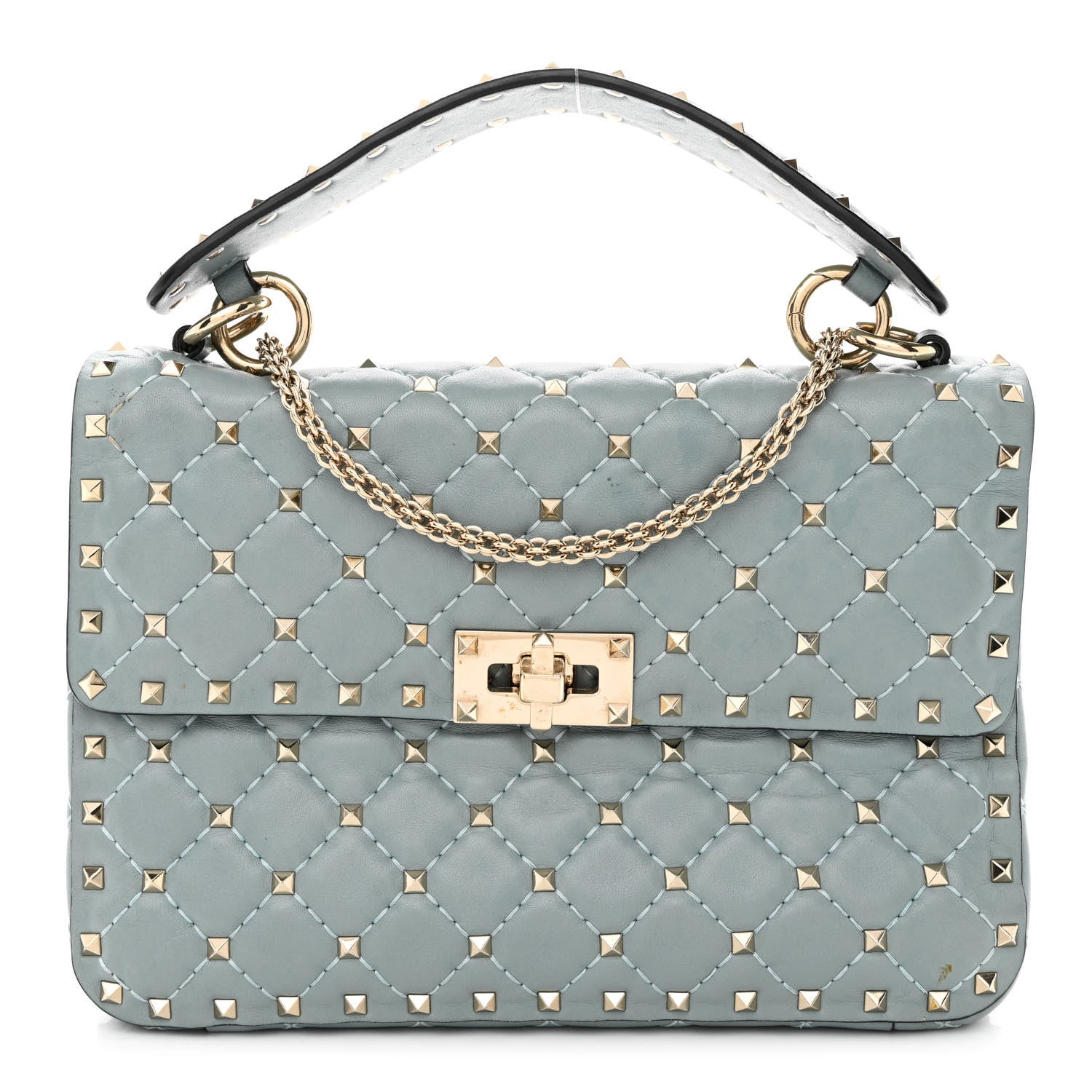 Valentino Garavani Nappa Medium Rockstud Spike Shoulder Bag Nube 1 of 11