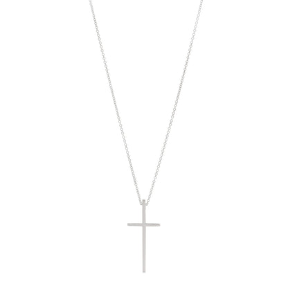 Tiffany 18K White Gold Metro Cross Pendant Necklace 1 of 4
