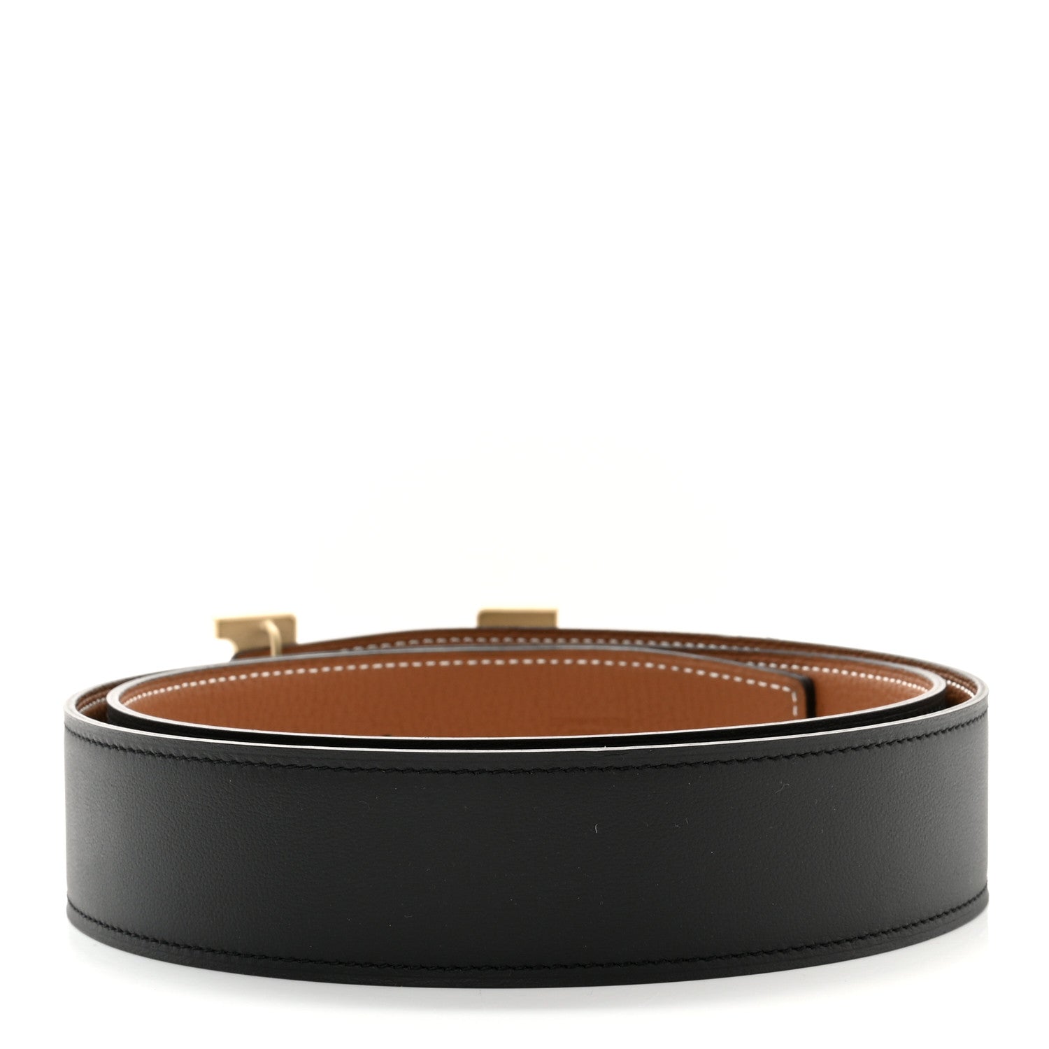 Hermes Box Togo 38mm Constance H Belt 95 Black Gold 2 of 6
