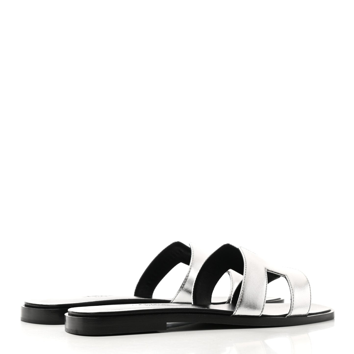 Metallic Nappa Calfskin Oran Sandals 36 Argent