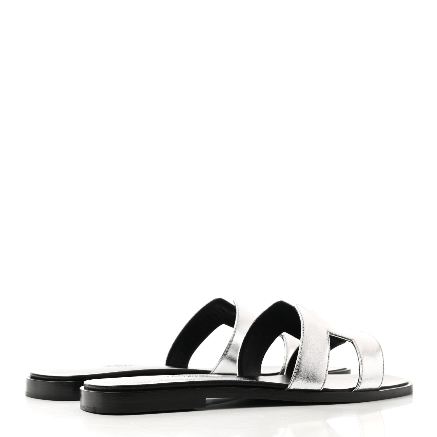 Hermes Metallic Nappa Calfskin Oran Sandals 36 Argent 4 of 10