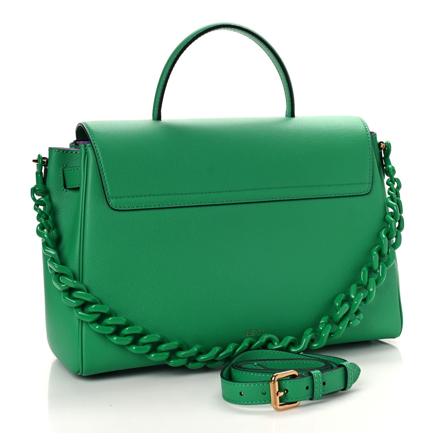 Versace Calfskin Large La Medusa Bag Green 3 of 8