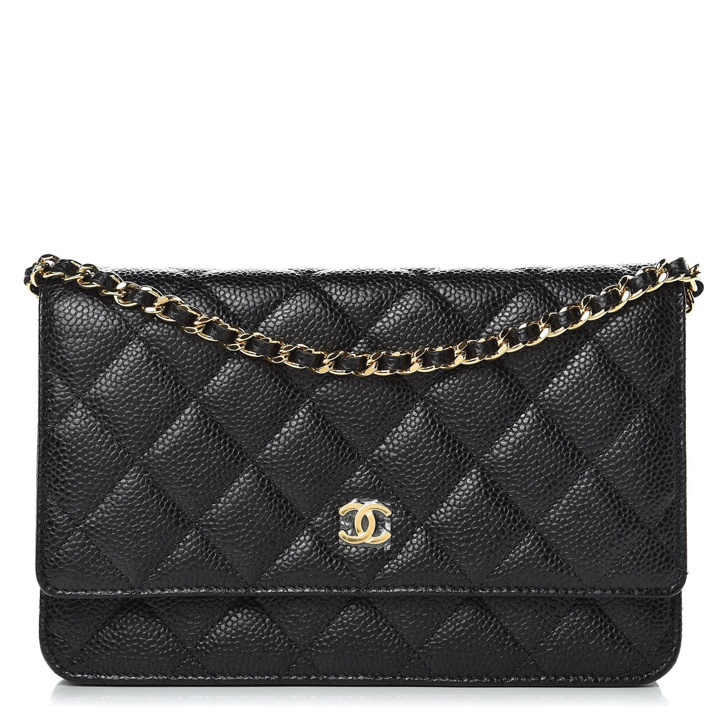 Caviar Quilted Wallet On Chain WOC Black