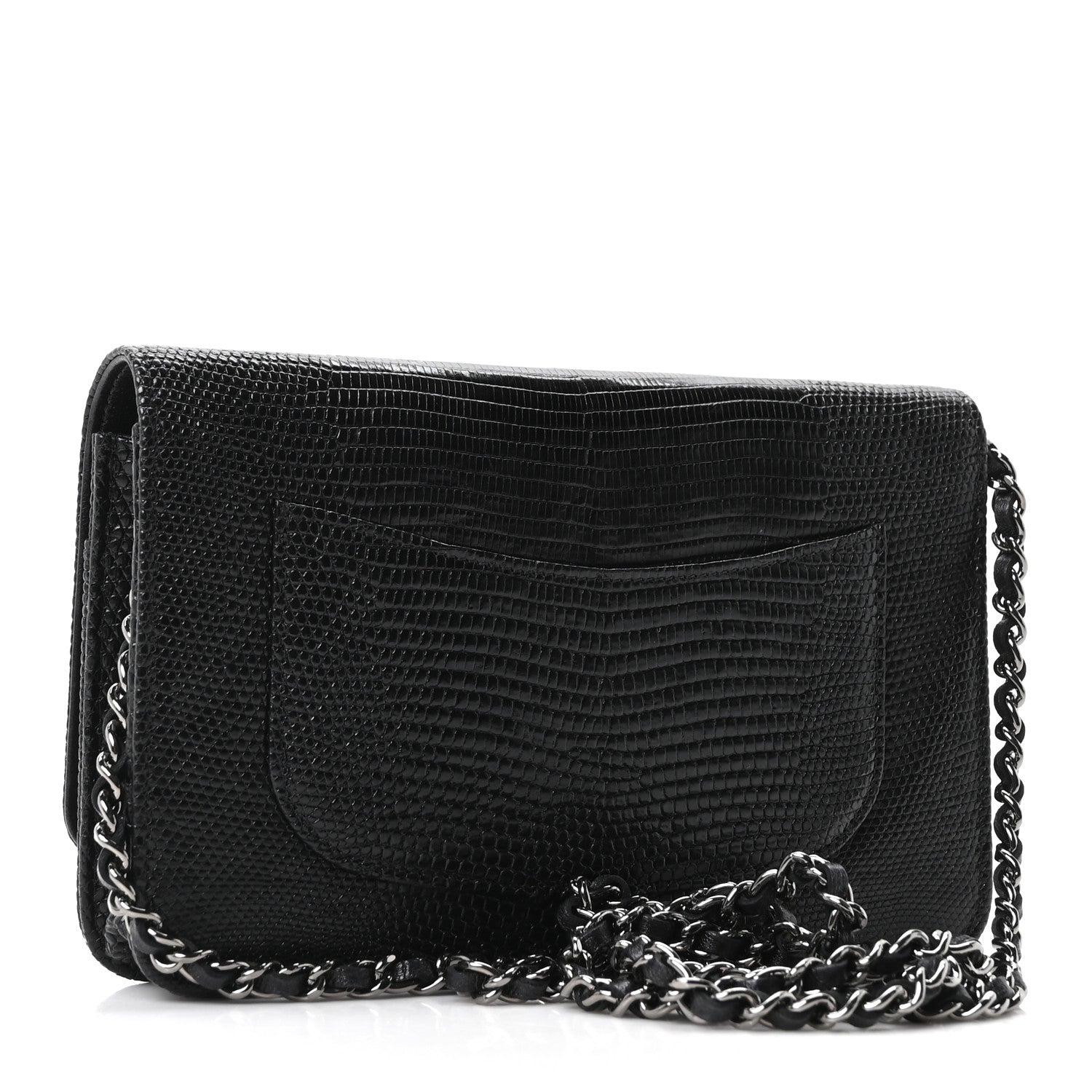 Chanel Lizard Wallet on Chain WOC Black 3 of 11